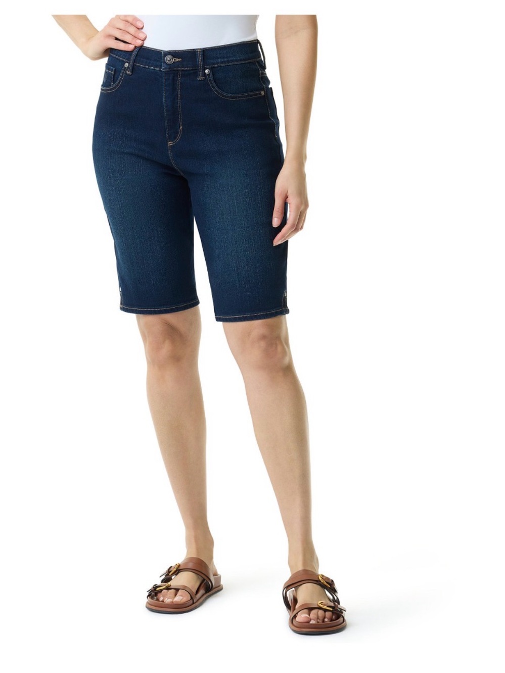 Gloria Vanderbilt Dark Indigo Denim Bermuda Shorts plus size 24w